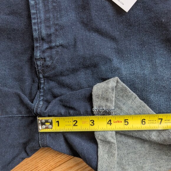 NEW 7 For All Mankind Rolled Hem Denim Shorts Women's 31 Kaia Jean mid rise blue - Picture 10 of 13